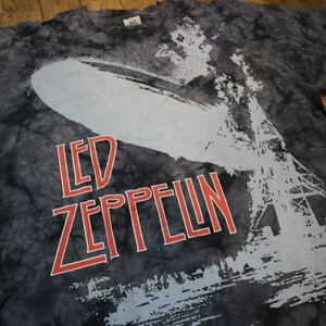 90s USA製 LED ZEPPELIN タイダイ Tシャツ XXL ブラック レッドツェッペリン 半袖 ロゴ UK バンド ロック ヴィンテージ