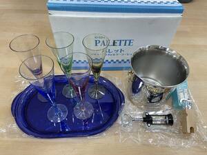 【6936】未使用 PALETTE ピルスナー&クーラーセット 酒器 グラス アイスペール コルクオープナー 栓抜き 現状品 長期保管品