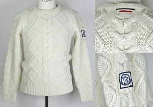 13AW MONCLER GAMME BLEU モンクレール ガムブルー ケーブル クルーネック ニット セーター size S sweater b7981