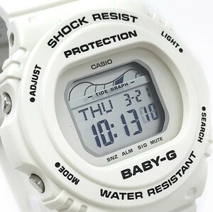 新品 CASIO カシオ Baby-G ベビージー G-LIDE ジーライド 腕時計 BLX-570-7 クオーツ デジタル ラウンド ホワイト 20気圧防水 動作確認済み