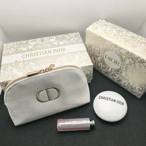 (SH2732) ※Dior ディオール クリスマスコフレ ホリデーギフト 限定品 ポーチ リップ リップアディクト ルボーム クリーム 箱付き 美品　