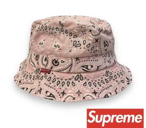 21SS Supreme Bandana Crusher シュプリーム バンダナ クラッシャー ハット バケットハット ピンク M/L アーチロゴ 正規品