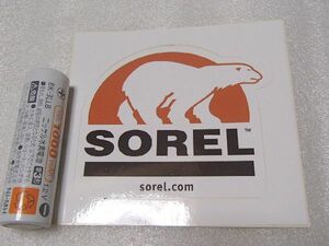 U.S.輸入ステッカー SOREL ソレル 白 55x65mm