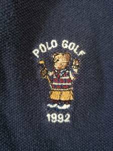 POLO ラルフローレン/ラルフ/長袖ポロシャツ/ポロベアー/1992/GOLF/ゴルフ/ネイビー/サイズL/90s