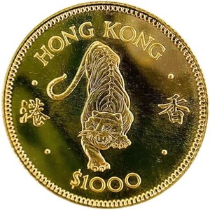 香港 虎金貨 1986年 22金 15.9g イエローゴールド コイン GOLD コレクション 美品