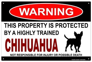 雑貨【Chihuahua/チワワ】WARNING/Dog/ドッグ/犬/警告/ヤードサイン/メタルプレート/ブリキ看板/Tin Sign-26