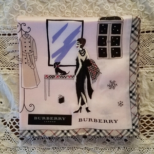 レア BURBERRY バーバリー ハンカチ 女の子柄 刺繍 新品