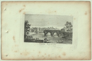 1865年 ローマとその周辺の主な景観 銅版画 パラティーノ橋 Ponte Palatino