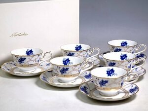 K04165【NORITAKE ノリタケ】ANTIQUITY アンティクティ カップ＆ソーサー 6客 碗皿 ダイヤモンドコレクション 共箱