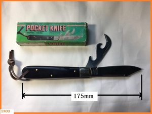 ■□ ポケットナイフ POCKET KNIFE TA-0314 若干の傷あり / アウトドア キャンプ 多機能 缶切り 栓抜き □■ 発送 レターパック370円