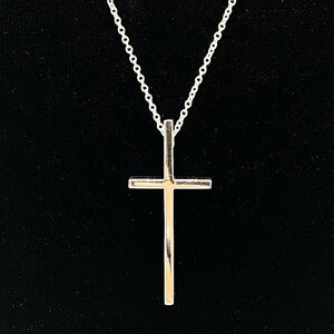 美品 K18WG TIFFANY&Co. ティファニー ネックレス クロス WG 5.9ｇ アクセサリー レディース メンズ ファッション USED