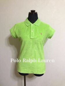Polo Ralph Lauren ポロラルフローレン パイル地 ポロシャツ トップス ジュニアサイズ160 半袖 黄緑 ライトグリーン