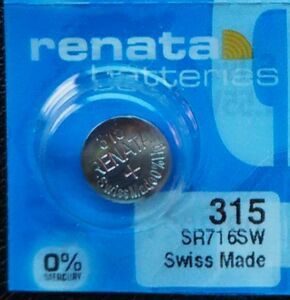 ●訳あり　即決【送料63円】1個164円 315(SR716SW) スイス製RENATA　酸化銀電池　使用推奨期限：2022年6月●