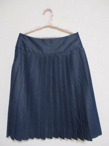 ★　Couture brooch　ワールド　★　プリーツスカート　 レディスＭ　紺色（10506）