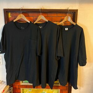 Tシャツ ティーシャツ　ブラック　黒系　xxl 2XL以上　無地　オーバーサイズ　5枚セット　まとめ売り　ビックサイズ　アメリカ古着