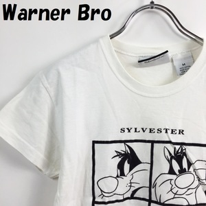 【人気】Warner Bro./ワーナーブラザーズ 半袖Tシャツ プリント コットン100％ USA製 ホワイト サイズＭ/S4278