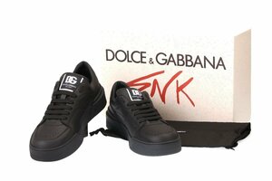 ドルチェ＆ガッバーナDOLCE&GABBANA ニューローマ スニーカー ナッパカーフスキン ブラック サイズ45 約30cm CS2036 A1065 80999/新品