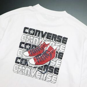 ●送料390円可能商品 コンバース CONVERSE 新品 メンズ バックプリント オーバーサイズ 半袖 Tシャツ 白 L [32736006-09-L]一 三 弐★QWER