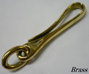 真鍮製Brass釣り針型ブラス キーフック/キーチェーン等のカスタムパーツに◎