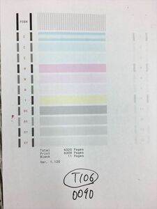 【T106】プリンターヘッド ジャンク 印字確認済み QY6-0090 CANON キャノン TS8030/TS9030/TS8130/TS8230/TS8330/TS8430