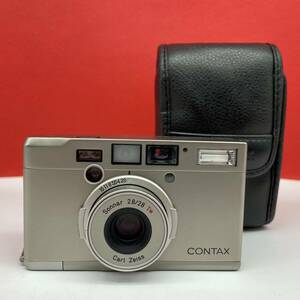 □ CONTAX Tix コンパクトフィルムカメラ Carl Zeiss Sonnar 2.8/28 T* 動作確認済 シャッター、フラッシュOK コンタックス