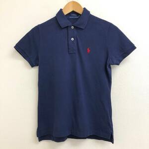 □RALPH LAUREN 半袖ポロシャツ S(160/84A) 紺 ラルフローレン レディース ロゴ刺 THE SKINNY POLO 複数落札同梱OK B230427-302●