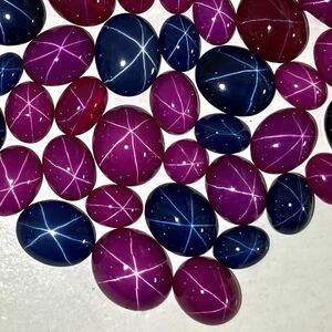 ●リンデンスターサファイア・ルビー50点おまとめ100ct●a ルース 裸石 宝石 star sapphire ruby jewelry ジュエリー スタールビー ①