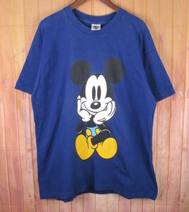 ST10615 DISNEY ディズニー 90s ミッキーマウス Tシャツ USA製 ブルー系 ONE SIZE（クリックポスト可）