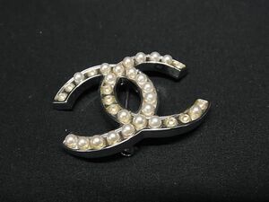 1円 CHANEL シャネル 05V ココマーク パール ピンブローチ ピンバッジ アクセサリー レディース シルバー系 AX5736