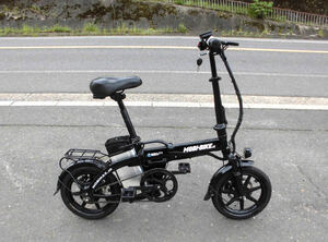 1円～MOBILITY ディスク式 軽快MTB 48V 10Ah 14インチ MOBI-BIKE 黒色 300W 折り畳み 電動自転車 動作確認済 4365