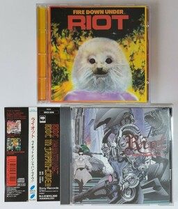 RIOT CD2枚 FIRE DOWN UNDER BONUS TRACK IN JAPAN LIVE 1990 ライオット イン・ジャパン ライヴ NARITA WARRIOR ON YOUR KNEES MARK REALE