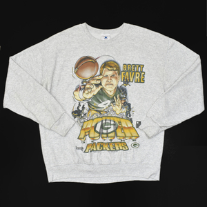 90s usa vintage NFL Green Bay Packers Brett Favre ブレットファーブ スウェット シャツ アメリカ製 size.XL