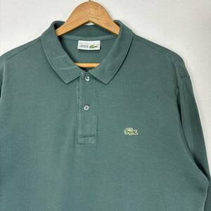 ビンテージ 80s【CHEMISE LACOSTE】ラコステ フランス製 長袖 ポロシャツ 4 ユーロ古着 鹿の子 フレラコ ワンポイント FRANCE EURO POLO