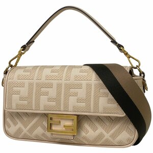 フェンディ FENDI バゲット ハンドバッグ 2WAY ショルダーバッグ ズッカ ファブリック アイボリー 8BR600 レディース 【中古】