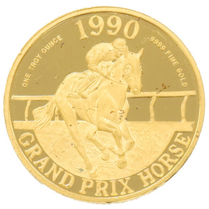 中古AB/使用感小 メダル 純金 馬 騎手 オグリキャップ 1990年 グランプリ 31.1g 24金 k24 20445737