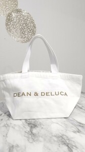 DEAN＆DELUCA ディーン＆デルーカ ディーンアンドデルーカ トートバッグ　白　ホワイト　小さい　Sサイズ　少し汚れあり