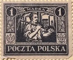 1922/23年ポーランド 鉱夫図案切手 1m