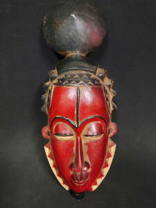 グロマスク コートディボアール アフリカ アンティーク マスク 木彫り 彫刻 木彫品 仮面 民族 ハンドメイド 翌日発送