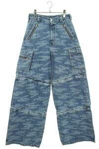 ヴェトモン VETEMENTS 22AW UA53PA550S Stamped big shape jeans サイズ:S オーバーサイズロゴトランスフォーマーデニムパンツ 中古 OM10