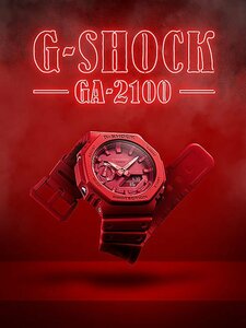新品1円 深紅のGショック 薄型軽量 八角形フォルム カーボンコア構造 200m防水 耐衝撃構造 デジアナ 腕時計 G-SHOCK メンズ CASIO カシオ