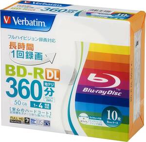 Verbatim バーベイタム 1回録画用 ブルーレイディスク BD-R DL 50GB 10枚 ホワイトプリンタブル 片面2層