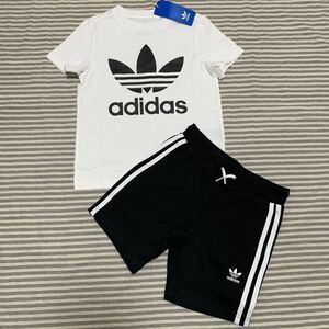 新品 アディダス オリジナルス トレフォイル　半袖 Tシャツ ハーフ　パンツ セット　120 GP0194 adidas コットン100%