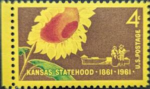 【外国切手】 アメリカ合衆国 1961年05月10日 発行 カンザス州制100周年 未使用