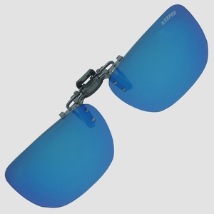 送料無料★クリップ式サングラス メガネの上から 紫外線UVカット 超軽量 跳ね上げ式 SM 9338 (偏光ブルーミラー)