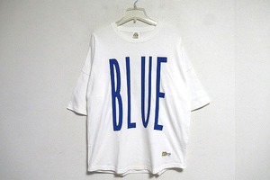 B0298:BLUE BLUE RUSSELL ATHLETIC 半袖Tシャツ ブルーブルー ラッセル 半袖カットソー 白 L メンズ フットボールT プリントTシャツ:35