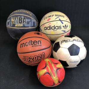G279 【ボール5点！】バスケット サッカー NBA SPALDING adidas FIBA molten PELADA 中古 保管品 現状品