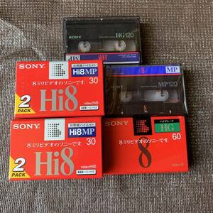 未開封　カセットテープ ビデオテープ SONY ソニー　Hi８　8ミリビデオ　5点セット まとめ HI8MP 30 HG120 MP120 HG 60 Video8