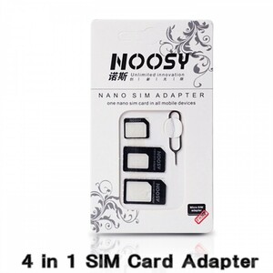 【ブラック】 SIMカード 変換 アダプター ナノ シム MicroSIM Nano SIM 変換アダプター 4点セット