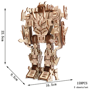 木製 3D 立体パズル ロボット 模型 キット Robot II ウッド パズル 趣味 大人 知育 玩具 インテリア 装飾