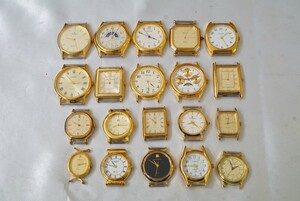 F1012 ゴールドカラー 文字盤 フェイス 20点セット 腕時計 アクセサリー レディース メンズ 大量 まとめて おまとめ まとめ売り ジャンク品